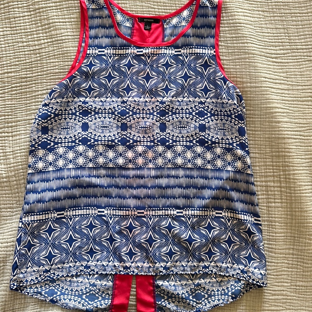 Red & Blue Espresso Tank Top - Large